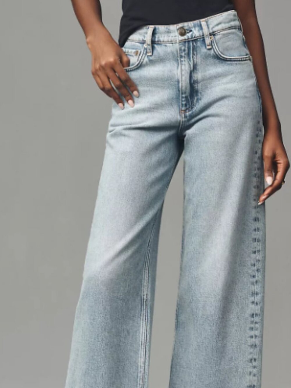 Rag & Bone Andi Crop High-Rise Wide-Leg Jeans sz 30 - Picture 2 of 5